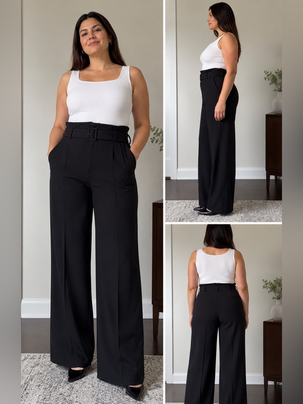Wilfred Black High-Rise Belted Dress Pants Tall